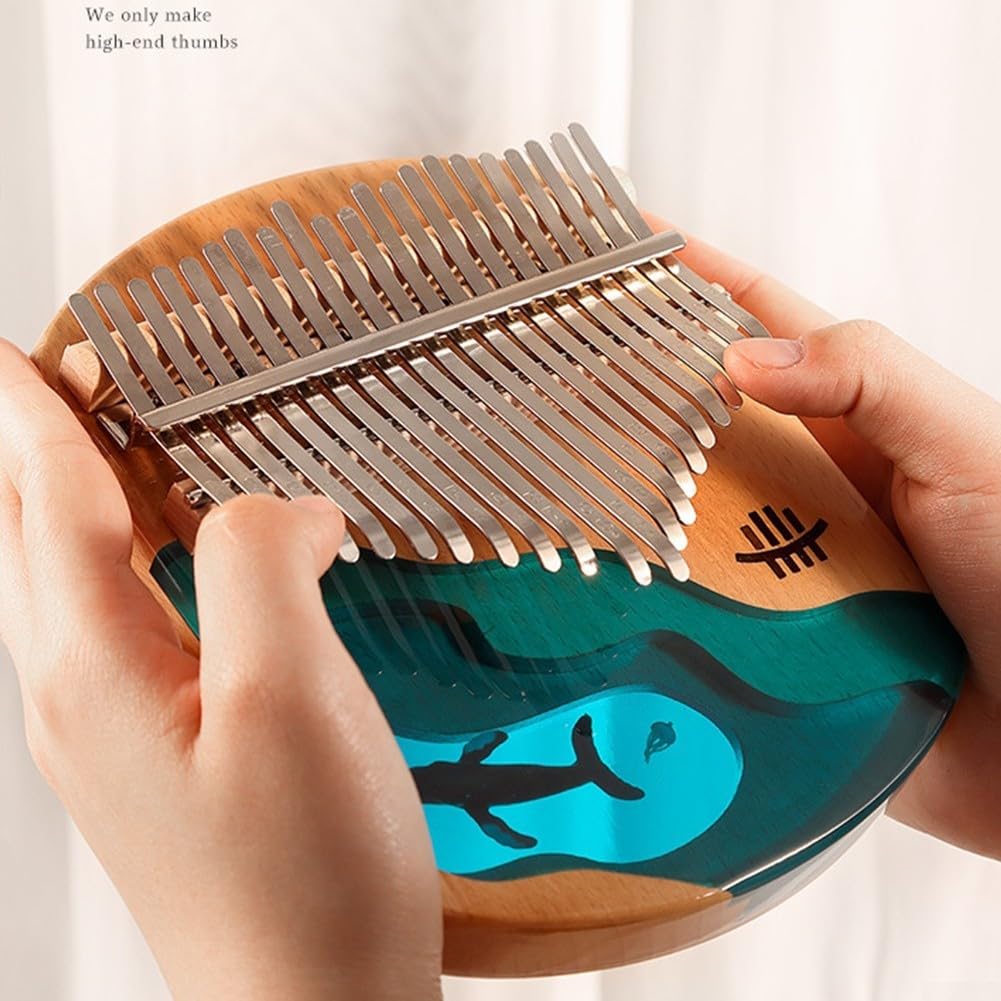 Kalimba-Instrumenten-Set aus Massivholz mit 21 Tasten, Stimmhammer und praktischer Aufbewahrungstasche