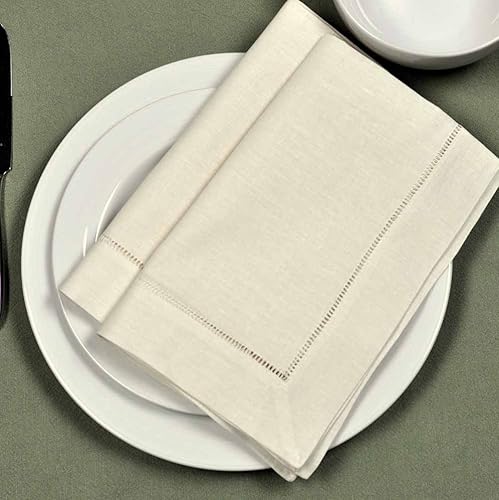 Miniatura 2 de Servilletas de tela de lino crudo de 20 x 20 pulgadas, juego de 4 servilletas de tela lavables de color crudo crudo, servilletas de tela para mesa