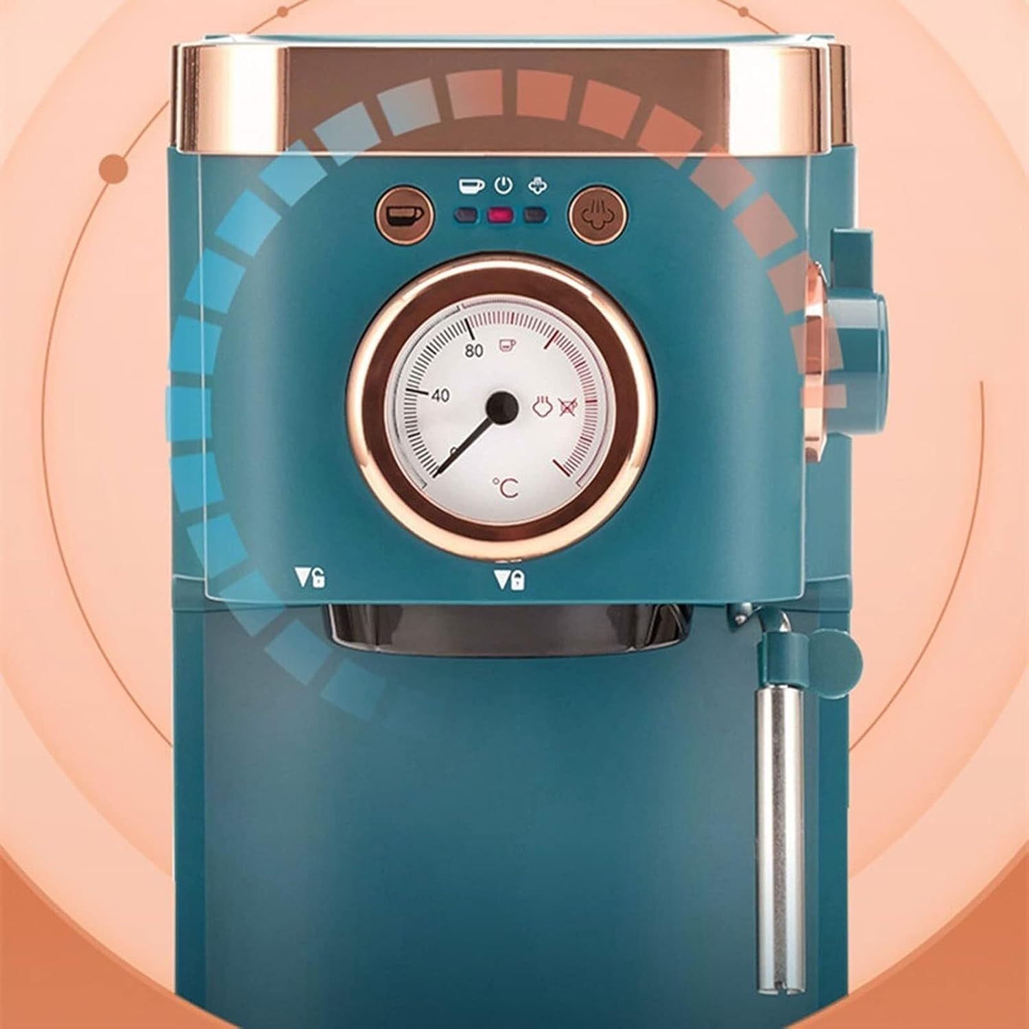 Coffee Machine Small Retro Coffee Pot Italian Electric Espresso Machine Fully Automatic steam Milk frother