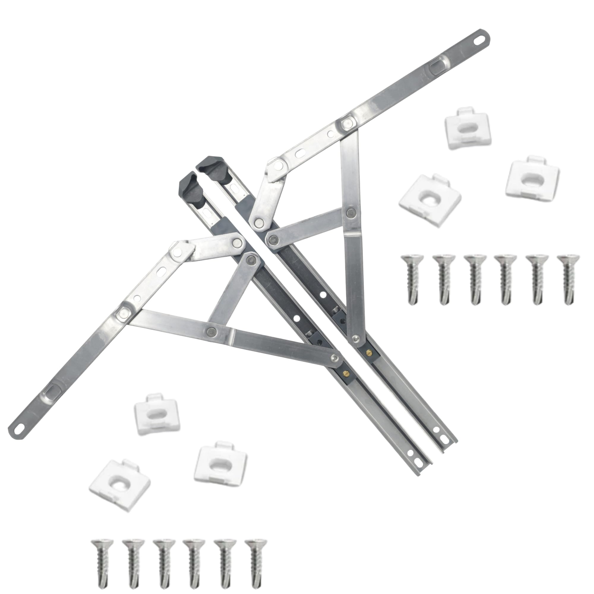 Egress Friction Stay Window Hinges 16" – Universal uPVC Easy Clean Hinges – 13mm & 17mm Stack Heights – Double Glazing Friction Stay Window Hinge Kit