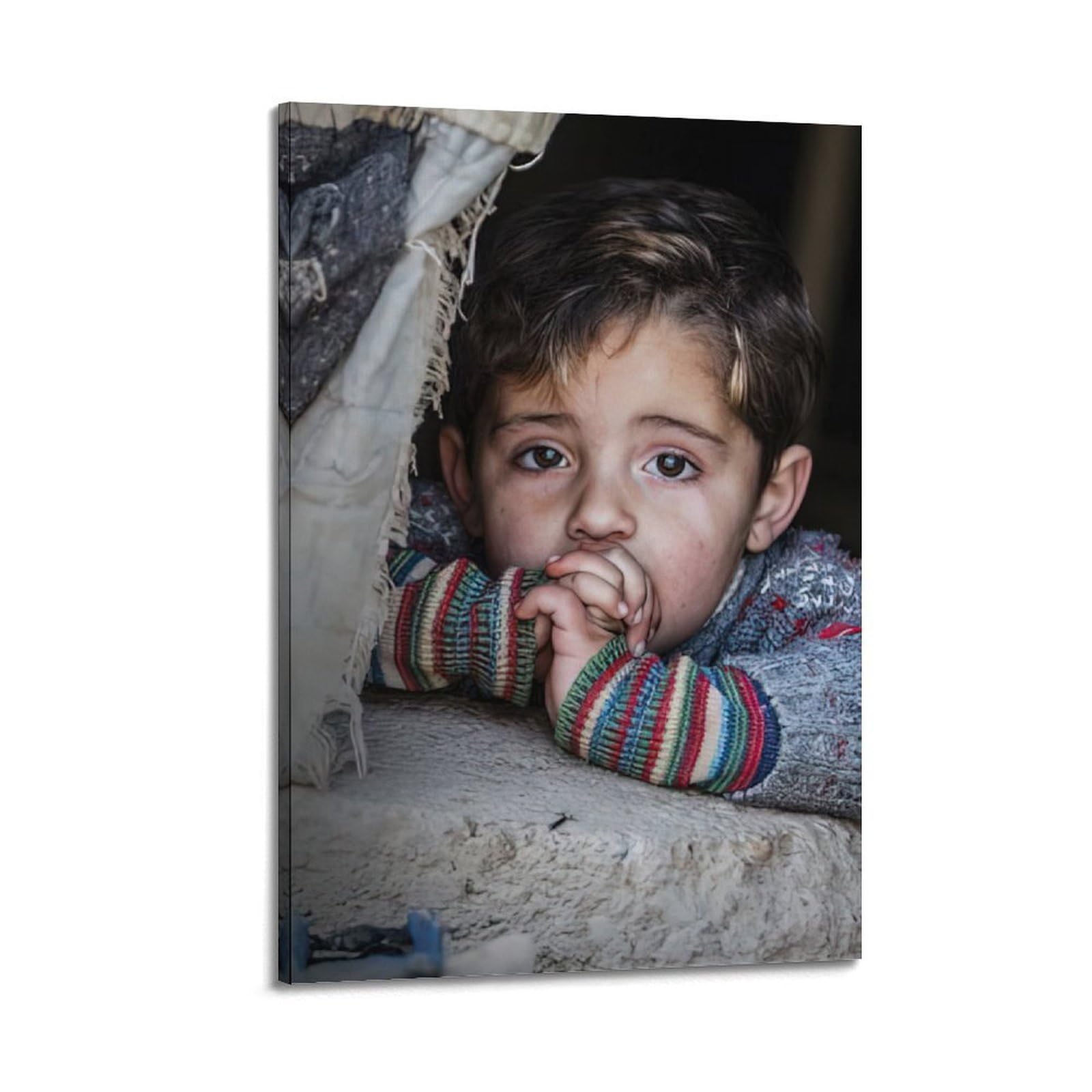 XKUGA World Peace Anti War Poster Palestine Gaza Child Refugees Modern Decorative Canvas Prints - Ideal Wall Art for Family, Man Cave, Game Room, Boys & Girls Bedroom 20x30inch(50x75cm)