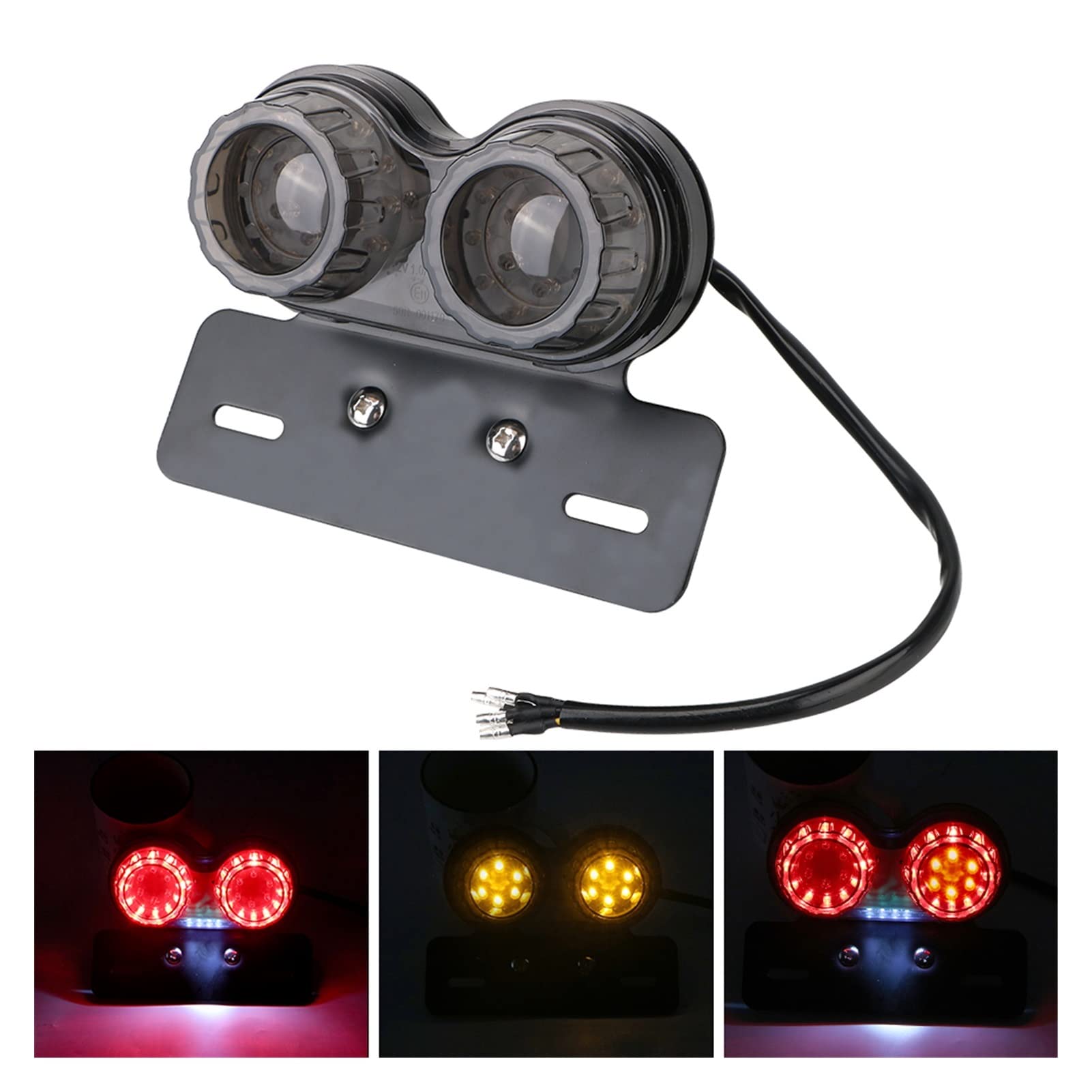 Indicatore di Direzione Fanale Posteriore A - Per Moto Luce Doppia Per Indicatori Di Direzione 12V Accessori Per Moto Luce Porta Targa Del Freno