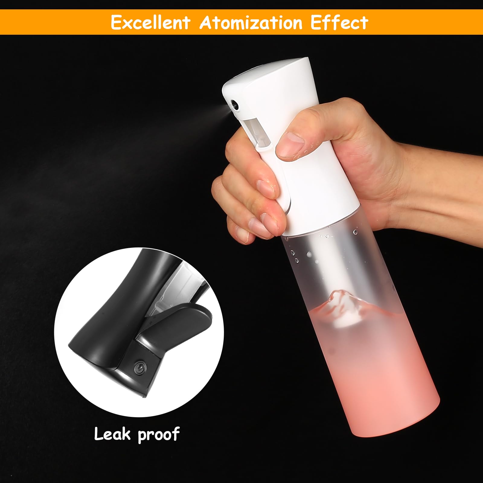 2 Pcs 300ml Pulverizador Agua Peluqueria, Bote Spray Agua Pelo de Niebla Continua, Botella Spray Pulverizador de Aguas Vacíos para Peluquería, Limpieza de Plantas de Jardín