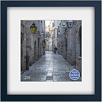 Vista 16 de RPJC - Marco de fotos de 4 x 4 pulgadas hecho de madera maciza con vidrio de alta definición para montaje en pared, acabado en madera flotante