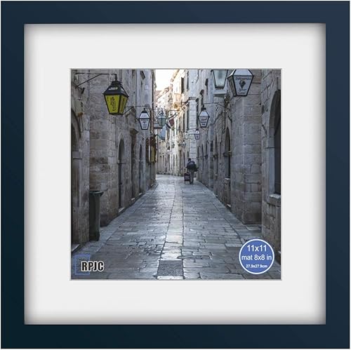 Miniatura 16 de RPJC - Marco de fotos de 4 x 4 pulgadas hecho de madera maciza con vidrio de alta definición para montaje en pared, acabado en madera flotante