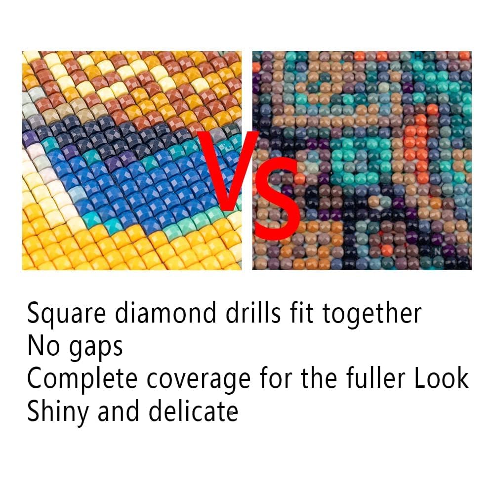 Mit Verpakcung Box DIY Square Diamond Painting Eckige Steine 50x40cm Diamant Painting Bilder Groß Bild zum Sticken Kreuzstich Erwachsene Strass Stickerei Kunsthandwerk Landschaft Brücke Diamond Art