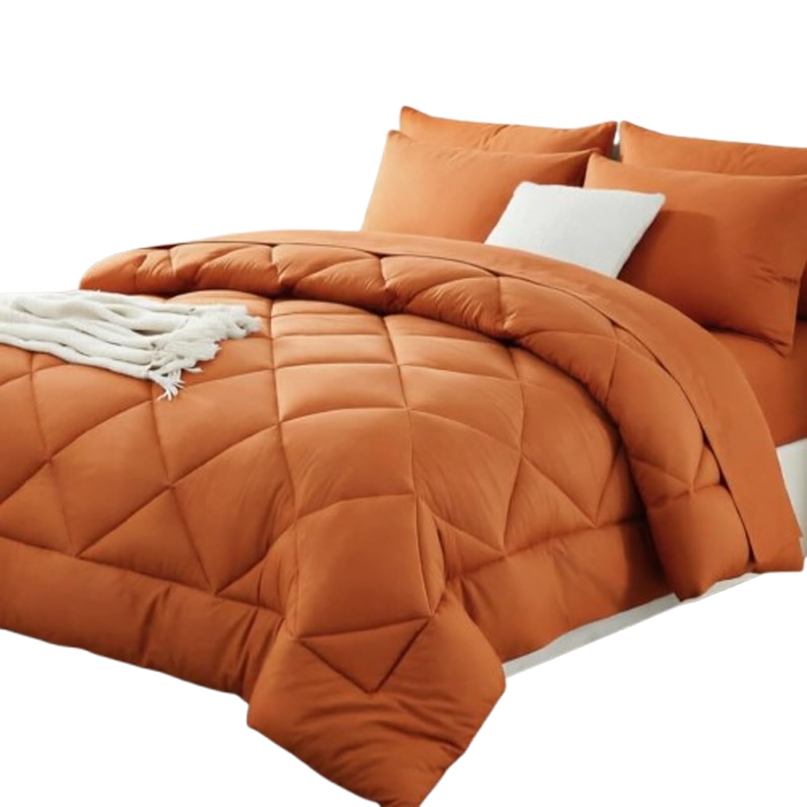 Pleene Duvet and Cover in One with 2 Pillowcases (Orange,135*200cm)