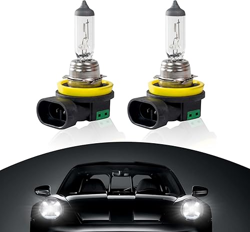 yvshy 2 bombillas antiniebla H11 para automóvil, 12 V, 55 W, 1600 lúmenes, luz halógena de alta transmitancia, bombilla de repuesto de vidrio de