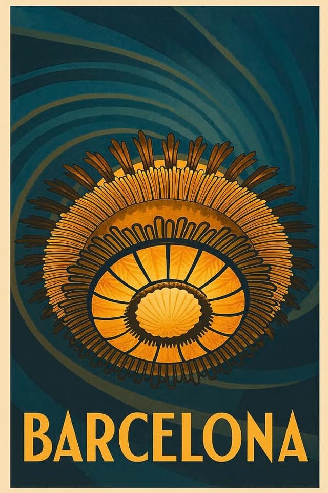 Póster decorativo de la Casa Batlló en Barcelona para pared vintage