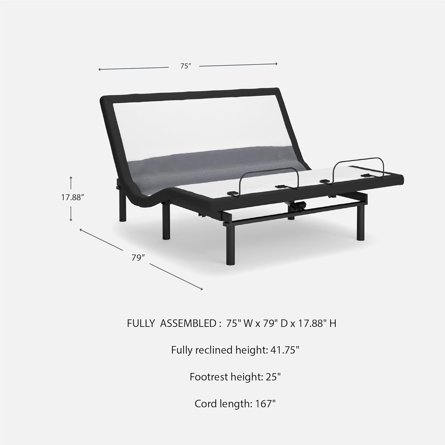 Signature Design by Ashley Best Base King with Lumbar and Audio Power Adjustable Head, Foot and Lumbar Base with Massage Function, Wireless Speaker System, App Compatible, Wireless Remote, Black