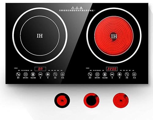 Miniatura 5 de Placa de cocción de inducción portátil – 110 V 8 niveles de cocina eléctrica de inducción dual encimera encimera doble quemador adecuado para