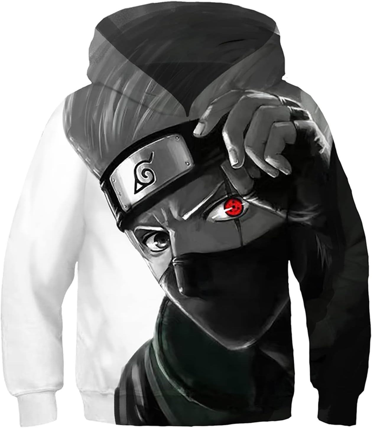 LoveCos Kids 3D Printed Anime Hoodie Hatake Kakashi Cosplay Pullover Sweatshirt for Child