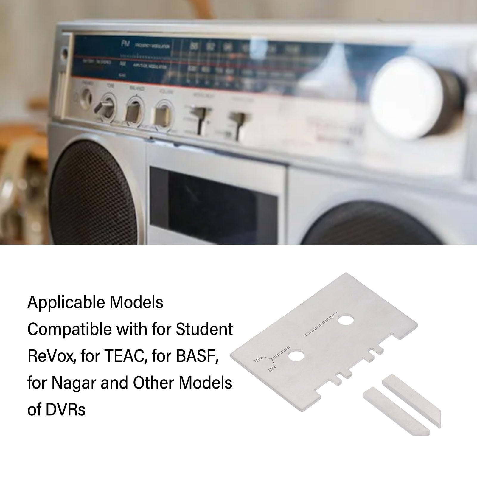Cassette Head and Gauge Set, Stainless Steel, for Student, for, for, for Nagar DVRs, with Alignment Bar