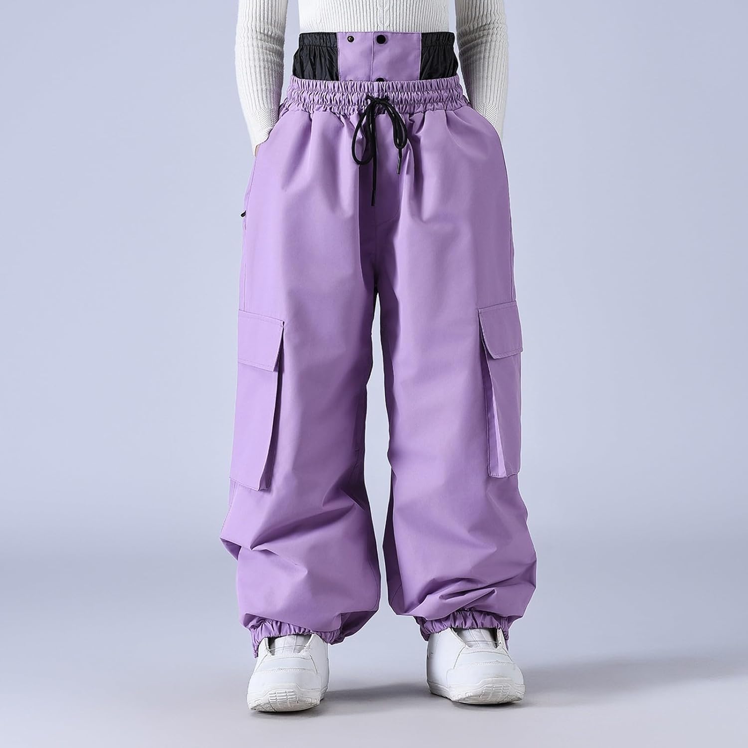 Ski Pant for Women Men Waterproof Windproof Snowboarding Snow Pants Winter Warm Insulated Loose Cargo Snowpant with Pockets