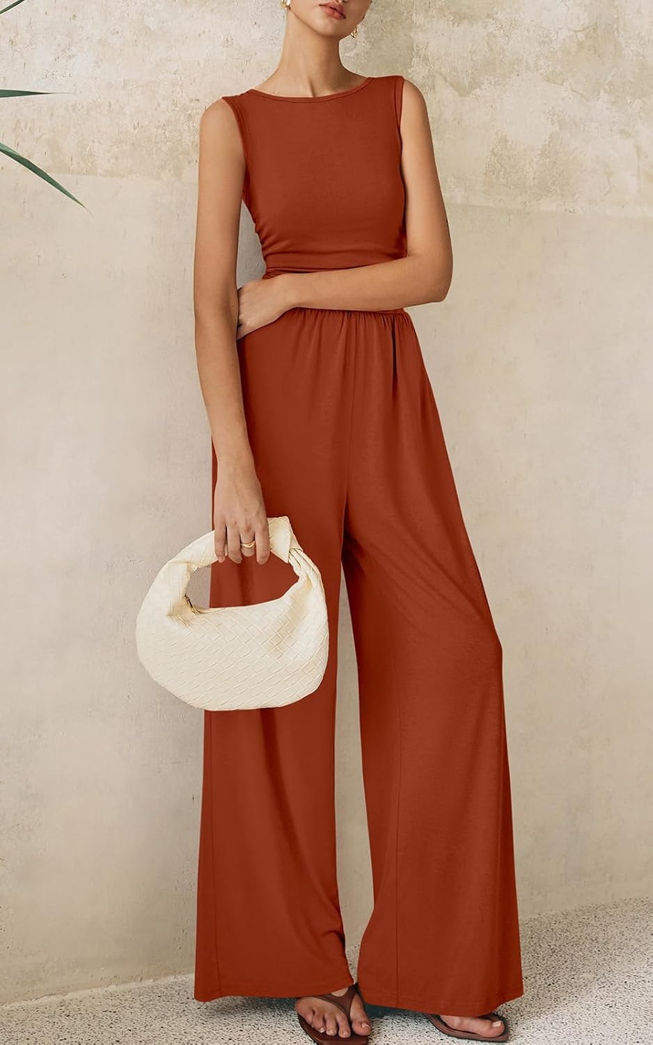 PRETTYGARDEN One Piece Jumpsuits for Women Dressy Casual Sleeveless Crewneck Wide Leg Rompers Jumpers Vacation Summer Outfits - Image 6