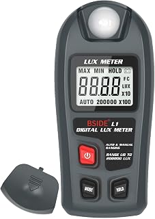 BSIDE Digital Lux Meter 0-200,000 Lux - Portable Light Meter for LED Grow Lights, Plants, Photography & Indoor Use