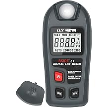 BSIDE Digital Light Meter Lux Tester Illuminance Lux Meter 0-200,000 Lux Portable Environment Photometer Garden Film Indoor Classroom Plants LED Glow Light Photography
