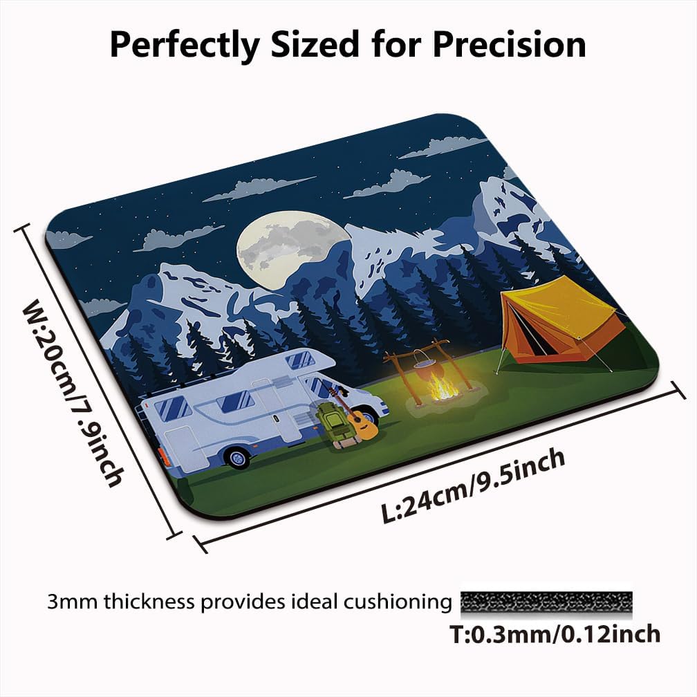 RV Mouse Pad, Outdoors Activity Camping Area Scene Desk Mat image 2