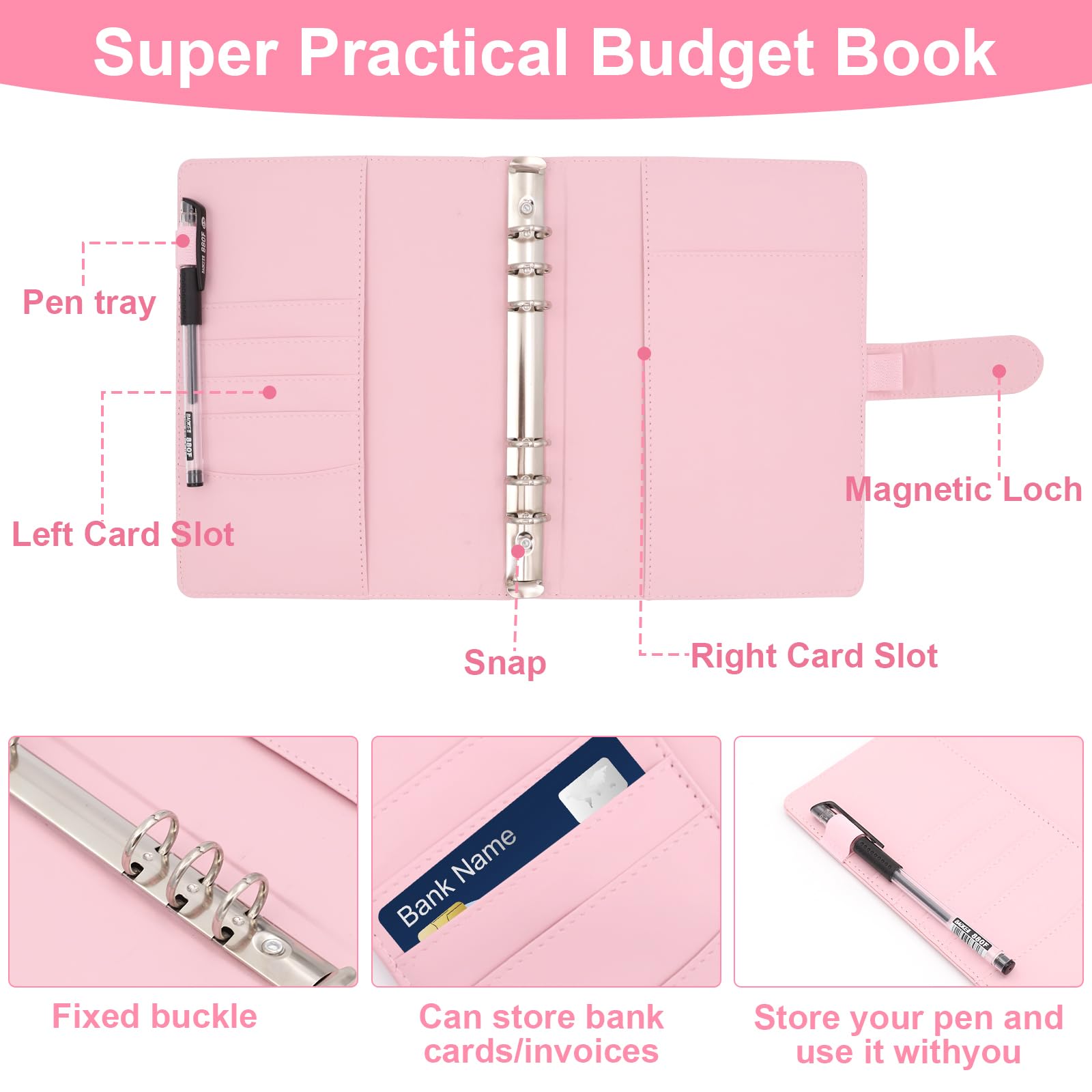 Bilancio Planner Tedesco A5 con Buste, Sfida Risparmio 5050 €, Envelope Saving Challenge