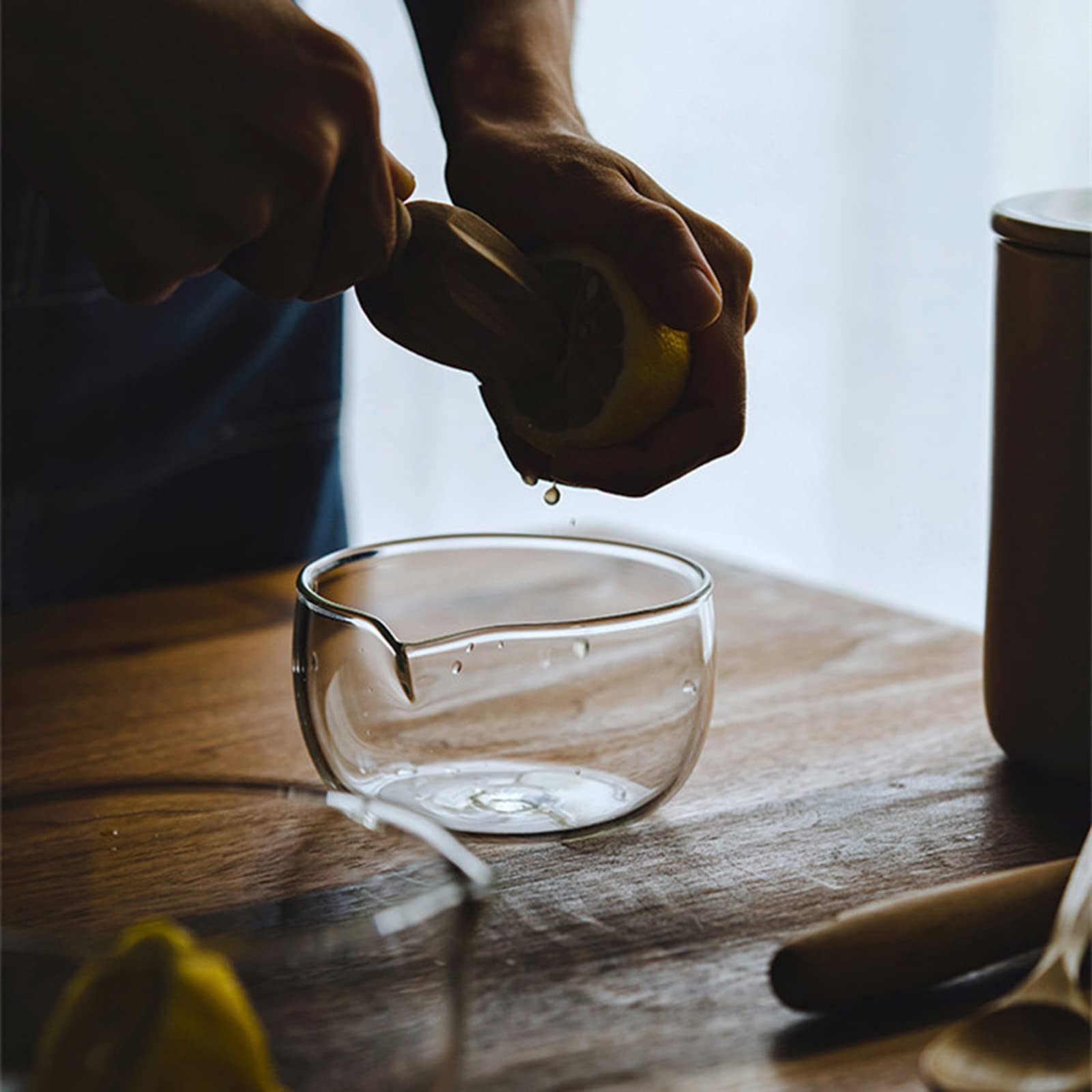 Bol Matcha Verre Borosilicate Avec Bec Verreur 350 Ml - Résistant Chaleur/Froid - Saladier Thé Glacé Café