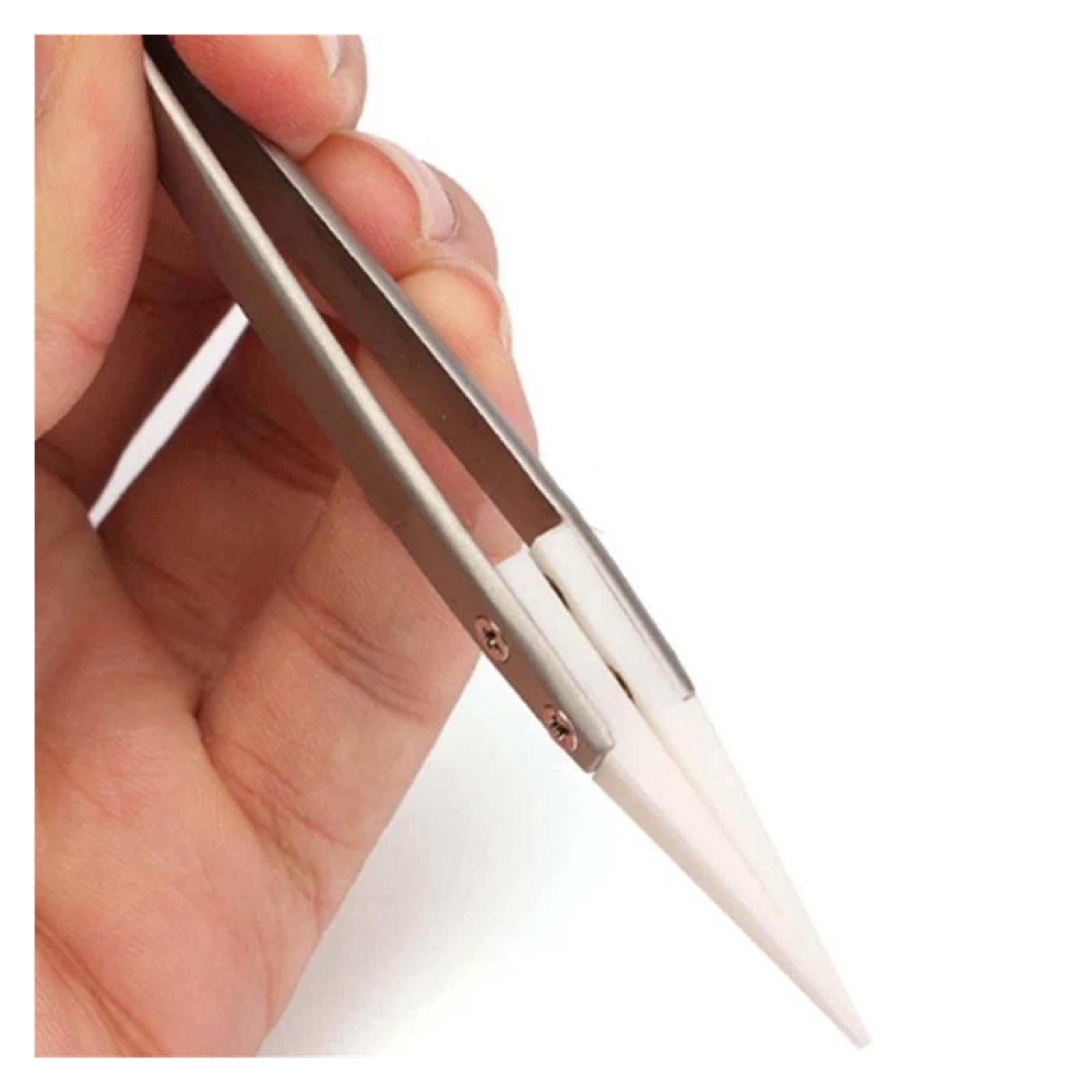 Ejppdhco 1Pc Ceramic Tipped Stainless Steel Tweezers Tips Heat Pointed Resistant Tweezer Electronic Soldering Tweezers Fine Pointed Tip
