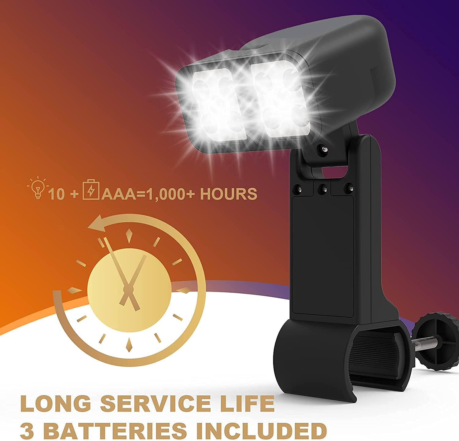 ELECDON Grill Light for BBQ, Gifts for Men Father, 180° Durable Flexible Barbecue Light for Night Outdoor, 10 Super Bright LED Lamps Grill Lighting Accessories for Grill Handle, Not Included Battery