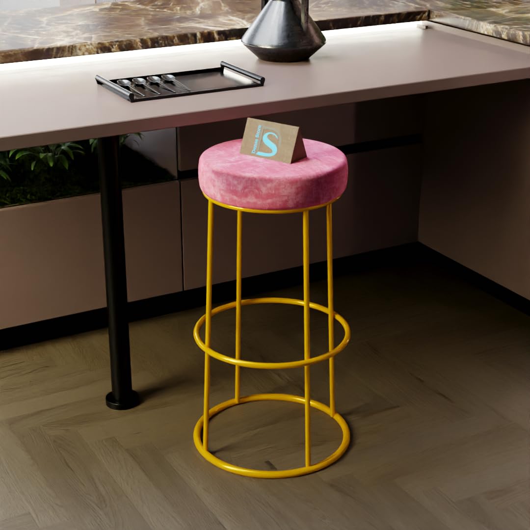 Dence Store Metal Counter Height Bar European Style Bar Stools Set of 1 for Kitchen Counter Backless Industrial European Style Bar Stool-Pink S1, 43 Cm, 43 Cm, 70 Cm-image-7