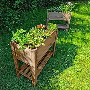Verhoogd bloembed Easy, bruin, 80x40x78 cm