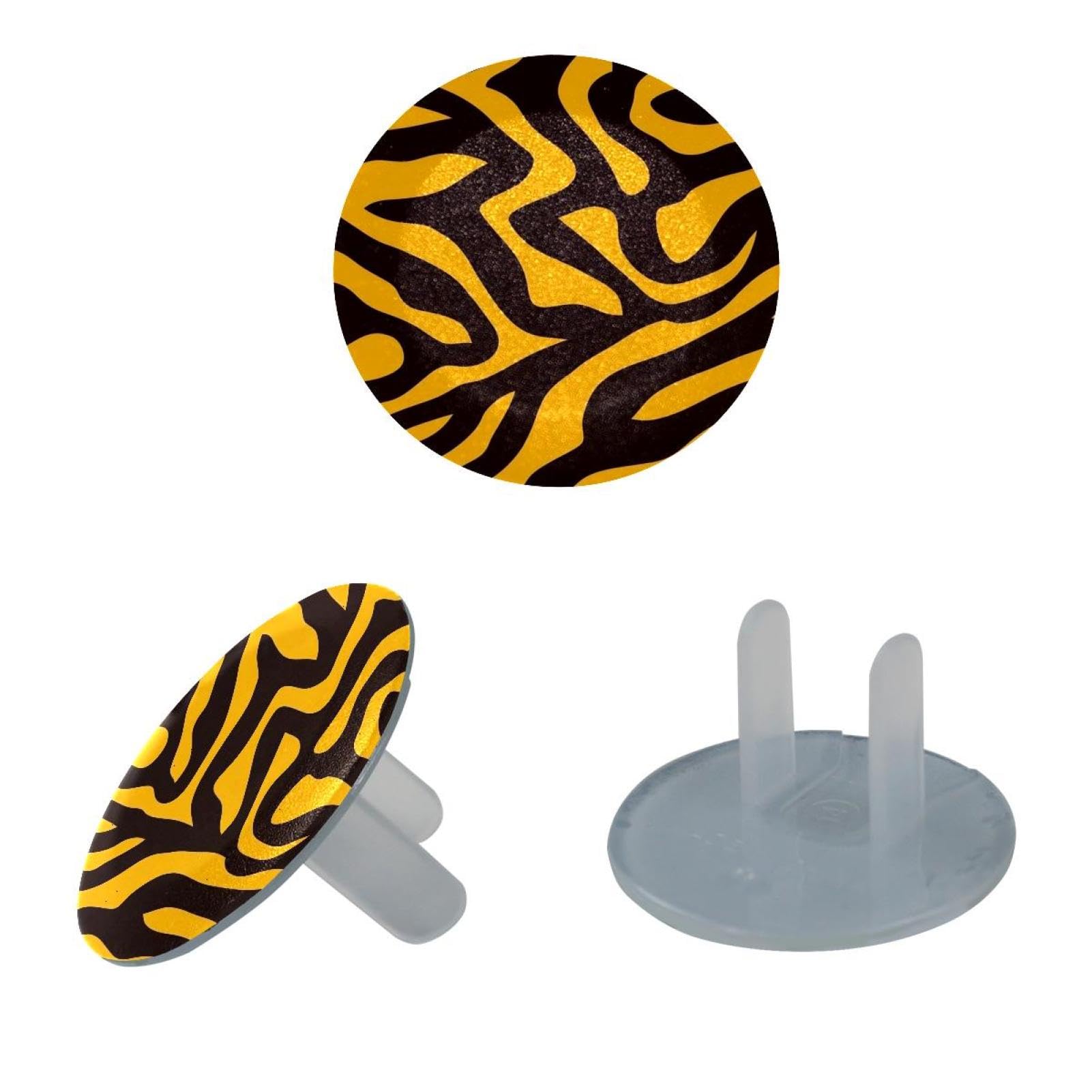24 Pack Outlet Covers Baby Child Proofing Zebra Pattern Electrical Safety Socket Protection Caps