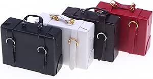 LOGOFUN Dollhouse Vintage Suitcase - 1:12 Scale Mini Retro Luggage Model Orange