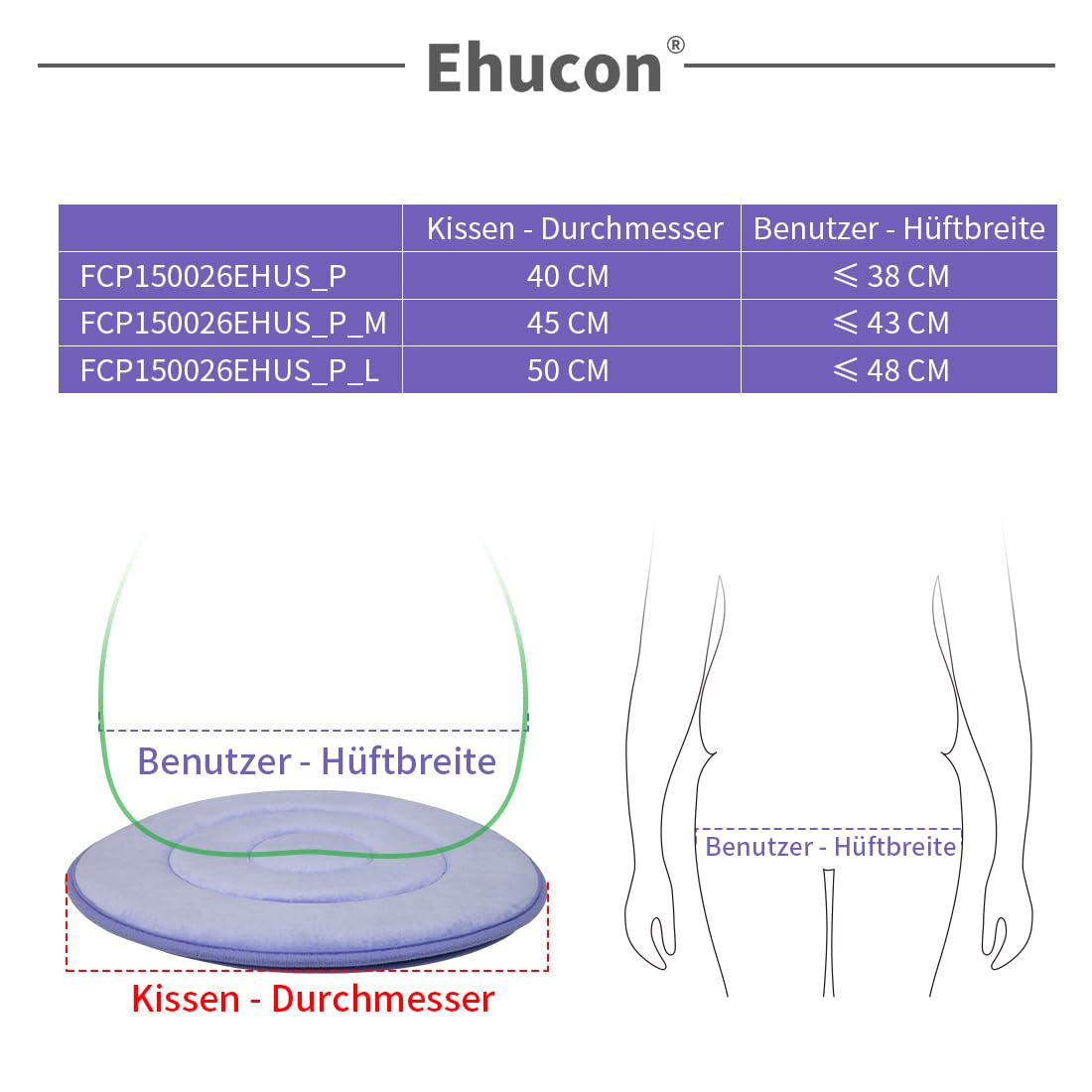 Drehbares Sitzkissen 360 Grad drehbares Sitzkissen Leichtes tragbares Pivot Disc Pad für ältere, leicht drehbare drehbare Autositze (Mittel)
