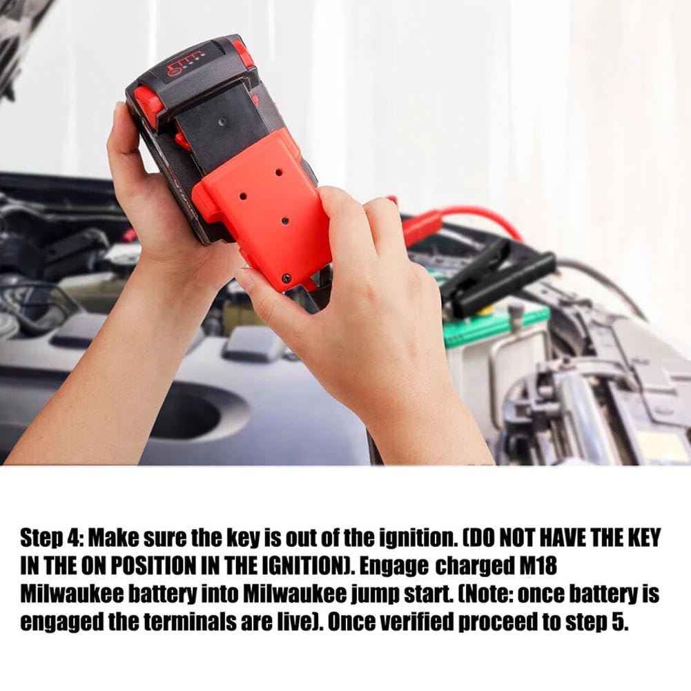 Adattatore Di Avviamento Per Auto Compatibile Con Batterie Milwaukee - Cavo 12 AWG 1,8m, Emergenza Per Batteria Scarica