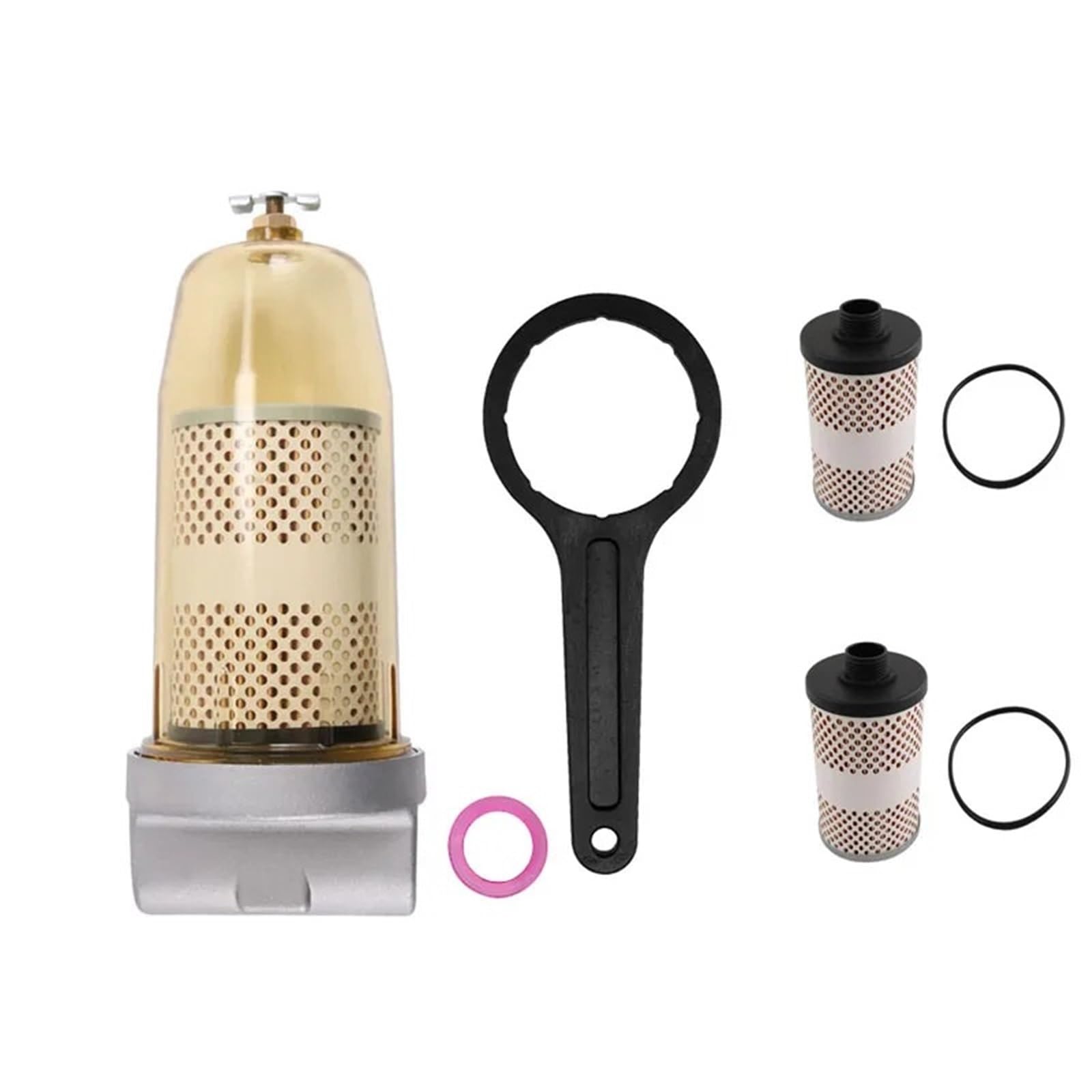 Conjunto de Filtro de Tanque de Combustible 496, Separador de Agua y diésel de Repuesto, 30 micras máx., 25 GPM, 150 PSI, con 2 filtros.