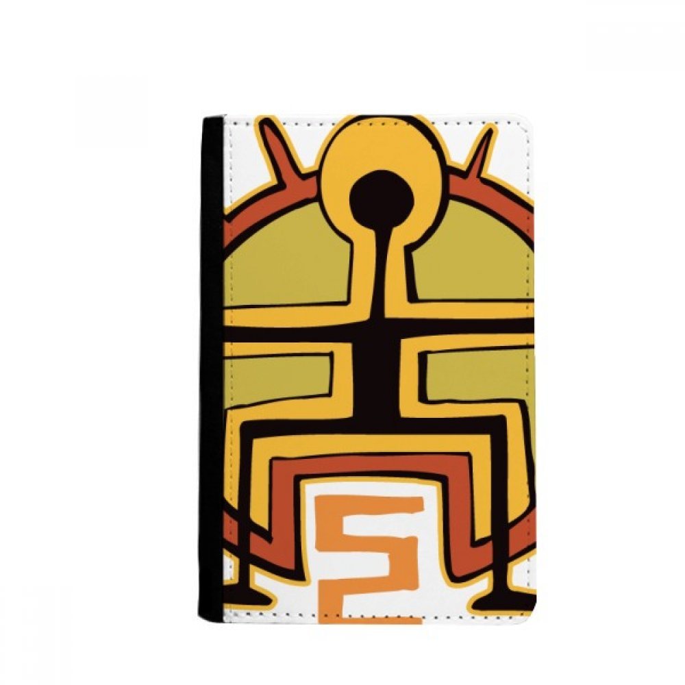 Egypt Figure Sun Totem Abstract Passport Holder Notecase Burse Wallet Cover Card Purse