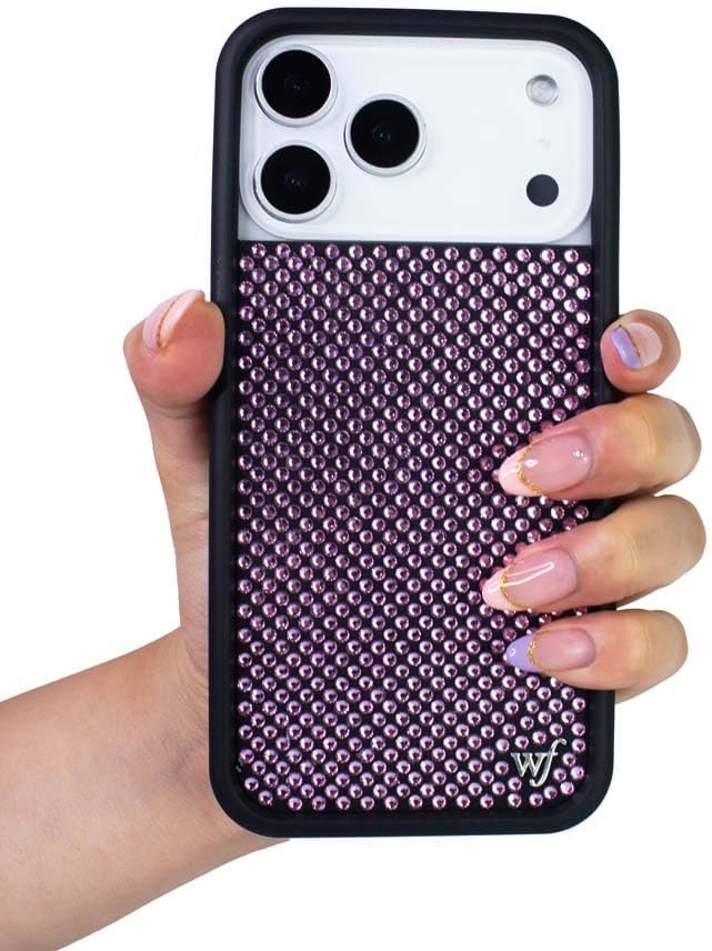 Wildflower Cases - Compatible with iPhone 17 Air | Protective Black Bumper, 6.5ft Drop Test Certified, Women Owned Small Business | Trendy Sparkle New Cute Diamond | Rhinestone Collection - Pink