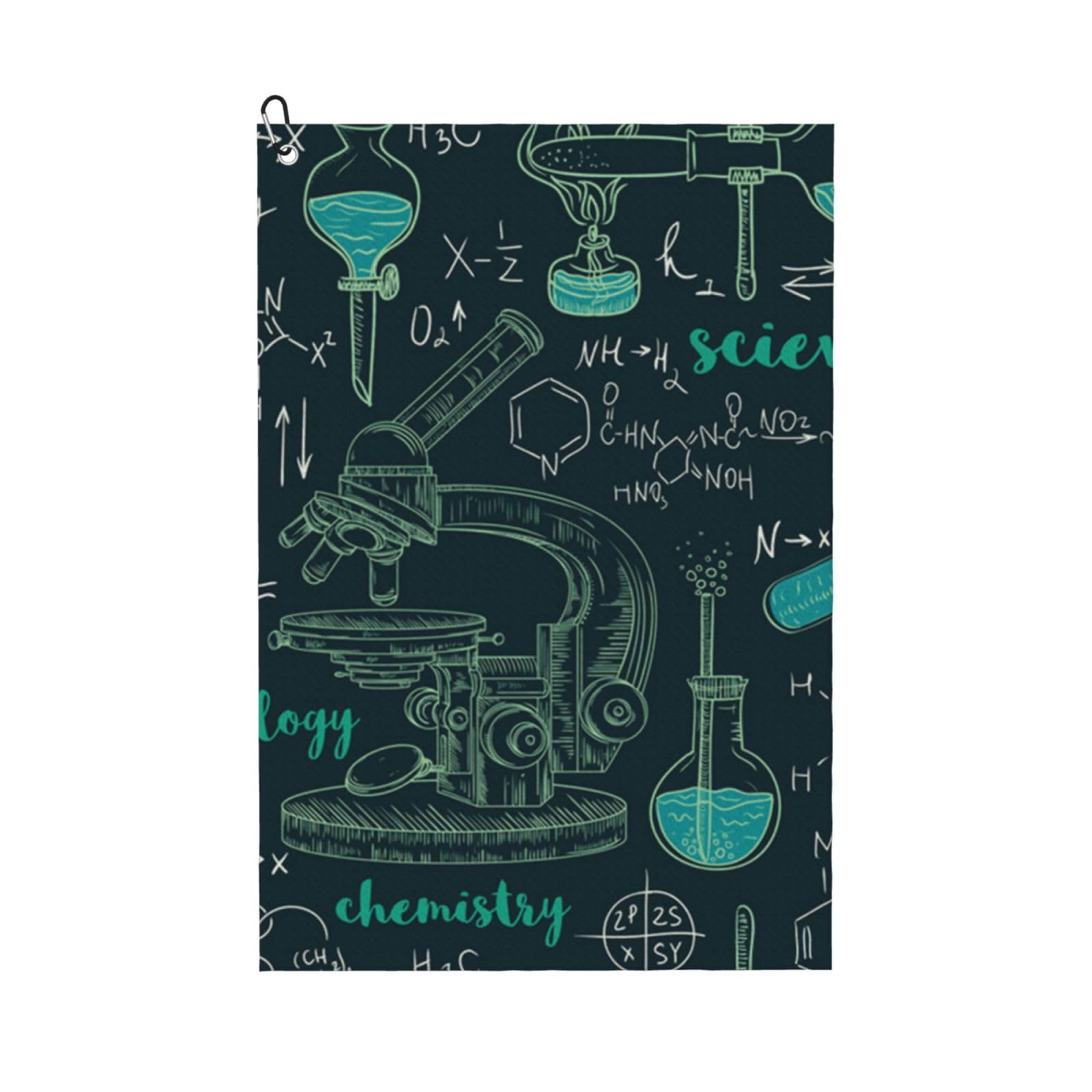 Hnnkloy Interesting Chemical Science, 16x24 in Portable Waffle Golf Towels with Carabiner Clip for Golf Bag