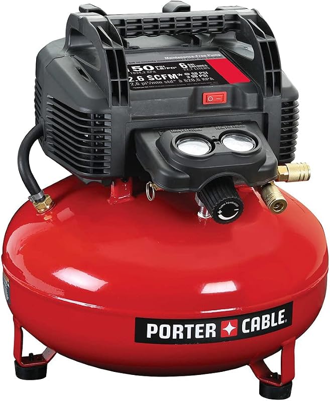 Portable Pancake Air Compressor, 6 Gallon, 150 Max PSI | Oil-Free Maintenance-Free Pump, Wood Working, Roofing, Home, Jobsite, 2.6 CFM @ 90 PSI