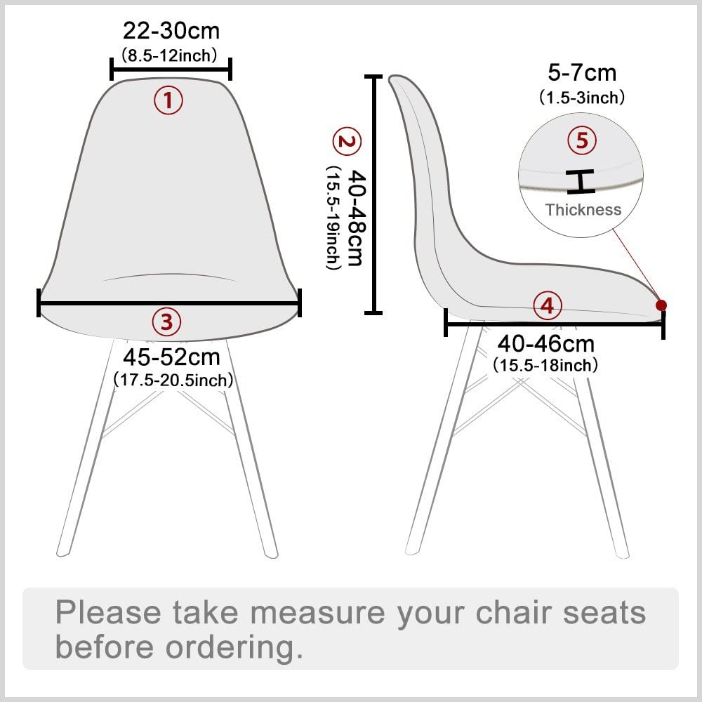 Housses de Chaise Salle à Manger Housse de Chaise scandinave Extensibles de Forme incurvée 6 Pieces