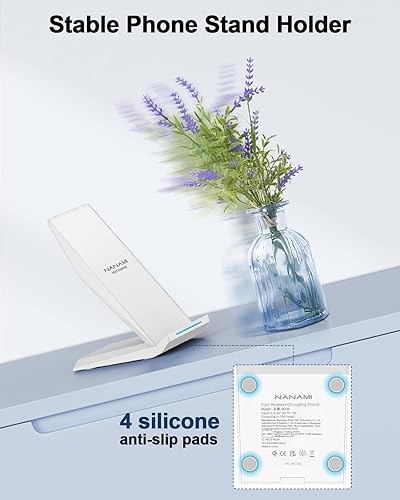Miniatura 30 de Cargador inalámbrico de carga rápida, NANAMI Qi soporte de carga para Samsung S7, S7 Edge, Note 5, S6 Edge Plus y todos los dispositivos Qi