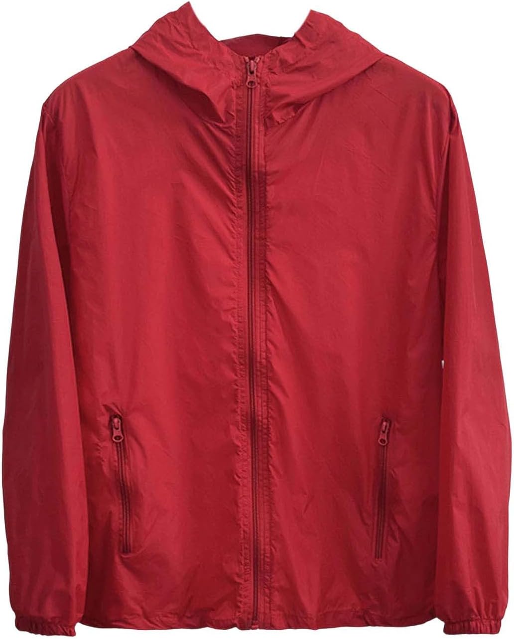 Men's Sun Protection Jacket Lightweight Full Zip Waterproof Raincoat with Hood Summer Outdoor Hiking Travel Windbreaker