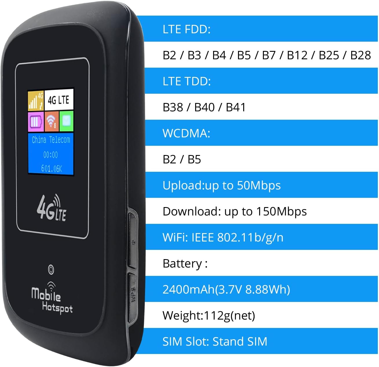 Dionlink 4G LTE Mobile WiFi Hotspot Unlocked Wireless Internet Router Devices with SIM Card Slot for Travel Support ATT and T-Mobile Dionlink 4G LTE Mobile WiFi Hotspot Unlocked Wireless Internet Router Devices with SIM Card Slot for Travel Support ATT and T-Mobile