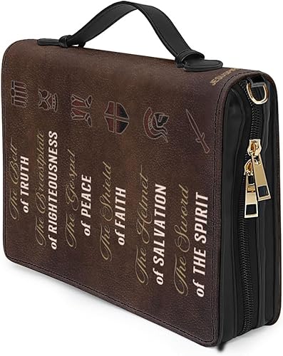 Miniatura 10 de Funda para Biblia de gran tamaño  Funda de cuero de Armadura de Dios para hombres y mujeres  Regalo de agradecimiento religioso cristiano para