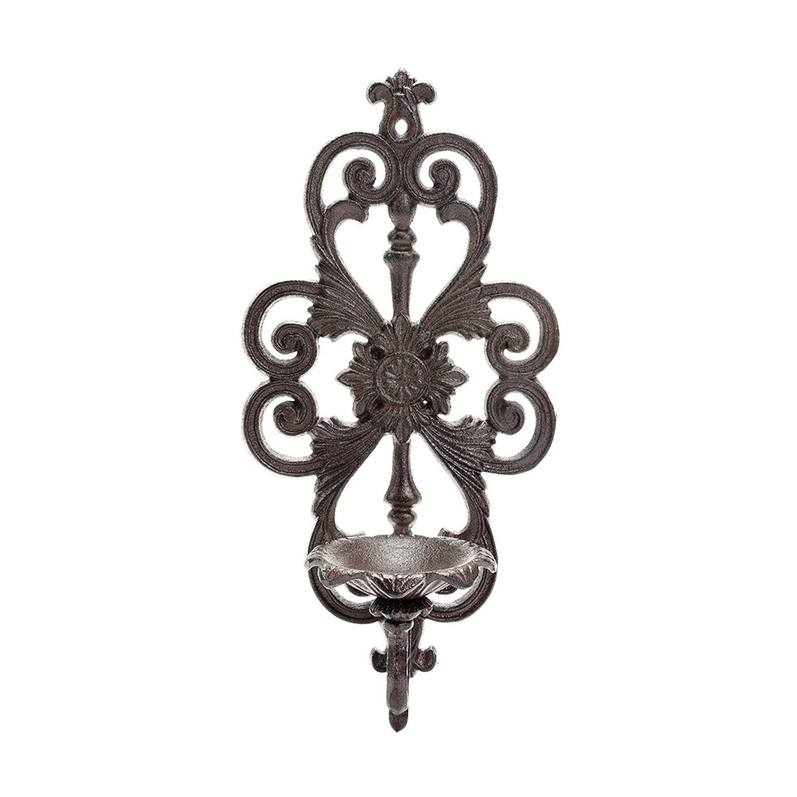 Sbjklyrn One Color Candleholder, Cast Iron Wall Hanging Sconce Tealight Pillar Candlesticks Holder Retro Vine Design Home Candle Display