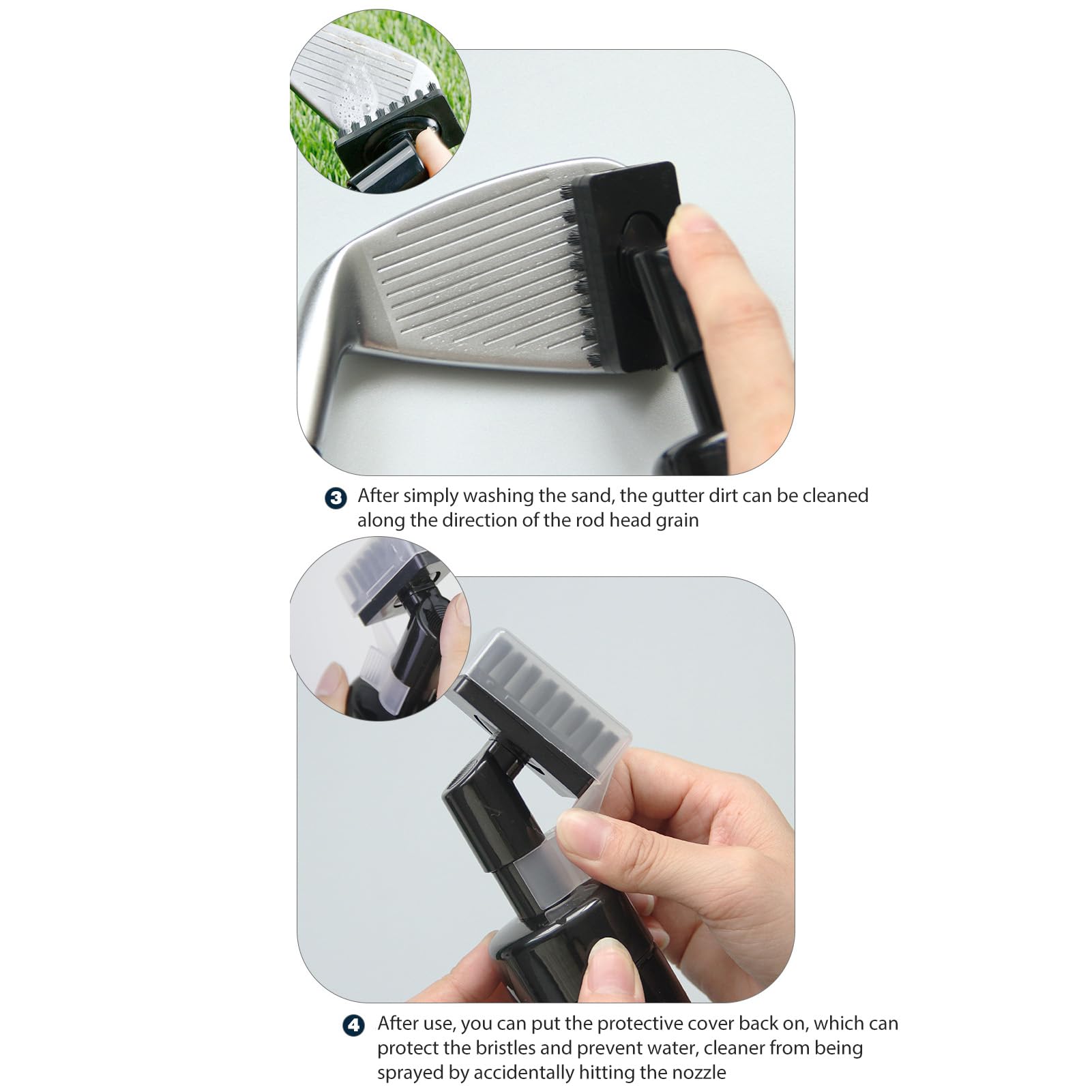 Golf Water Brush, Nylon 160 ml narzędzie do czyszczenia sprayu do butelek z wodą z golfistami klamry linowej