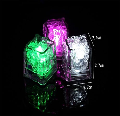 Miniatura 3 de MODOAO Cubos de hielo iluminados, 12 unidades para bebidas, cubos de hielo LED multicolor para cubitos de hielo, luz para fiesta de Navidad, boda,