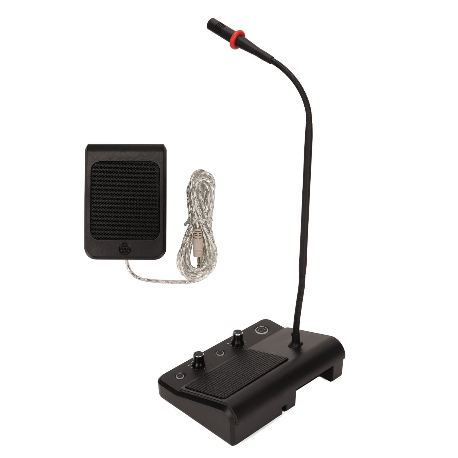 Generic di Microfono a Doppio Modo di Counter Intercom con qualità del Suono Superiore per la Stazione del Treno Bancario 100-240 V, Adatto per la Finestra di Banca (Spina europea)
