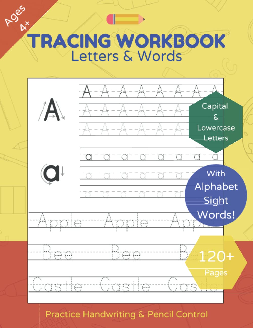 Tracing Workbook Letters & Words: Handwriting Practice Trace Book for homeschool, Preschool, Kindergarten and kids ages 4-7 (Homeschool Tracing Workbooks)