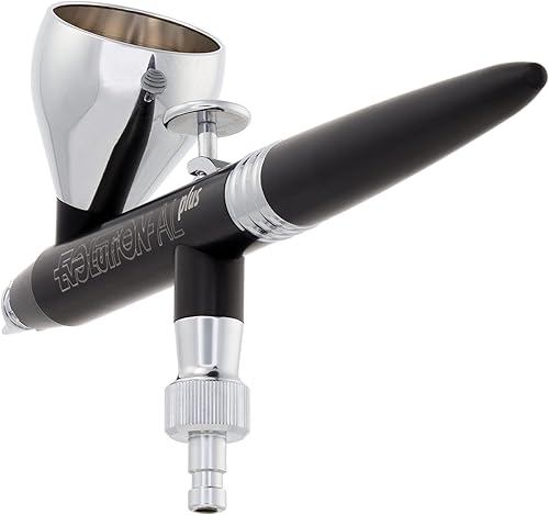 Harder & Steenbeck Aerógrafo  Evolution ALplus  Dos en uno  Juego de boquillas de línea fina de 0,2 + 0.016 in  Cuerpo de aluminio  Sello resistente