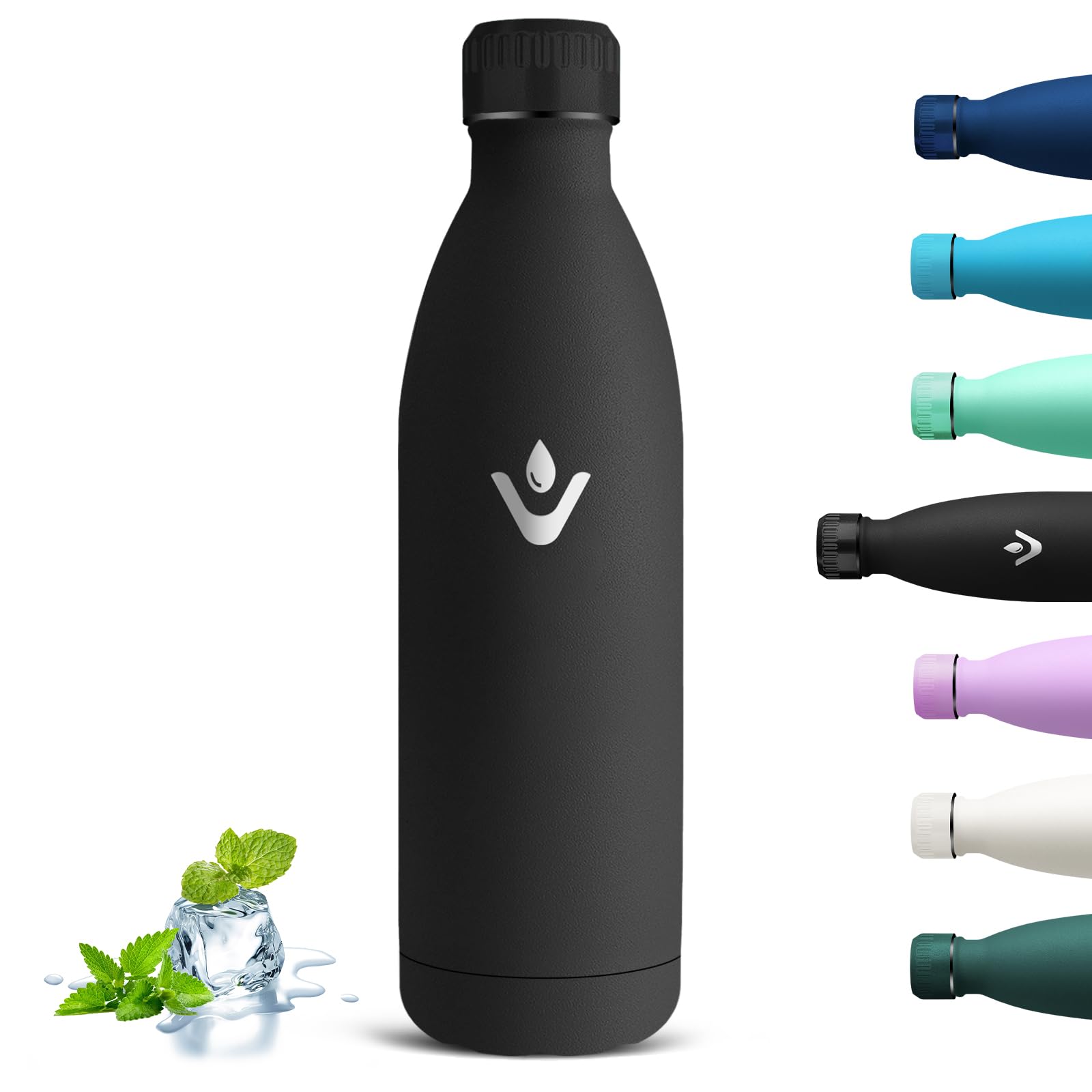 Grsta Insulated Water Bottle, 1 Litre Leak-Proof Water Bottle, Reusable Thermal Bottles, Vacuum Insulated, BPA-Free Stainless Steel Water Bottles, Thermal Bottle for Office, Gym, Work
