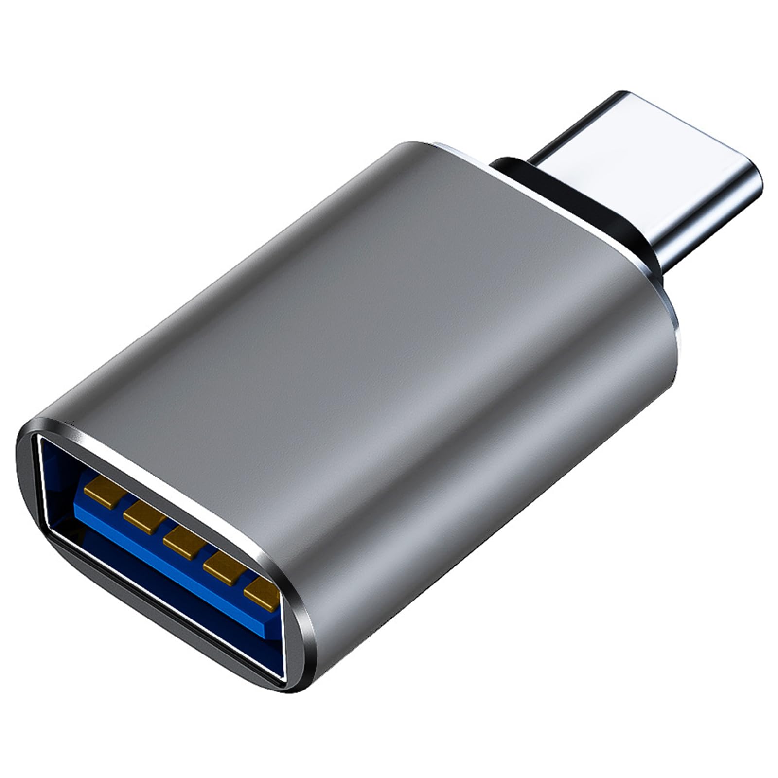 Adattatore USB C a USB OTG USB3.1 Femmina a USB Tipo C Maschio Compatibile con MacBook iPhone iPad Samsung Galaxy Smartphone Grigio